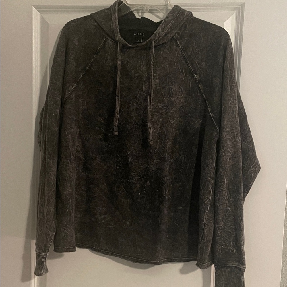 Torrid Distressed Black Hoodie Size 1Large